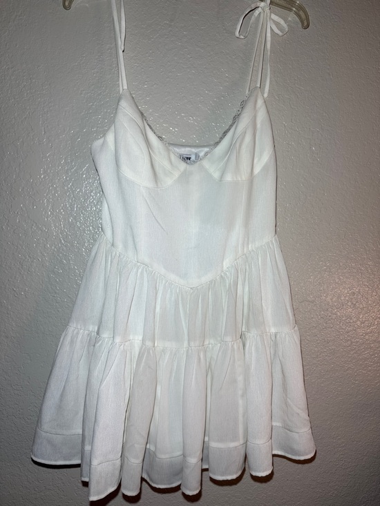 Tiger Mist Dresses & Skirts - White Tiered Spaghetti Strap Mini Dress